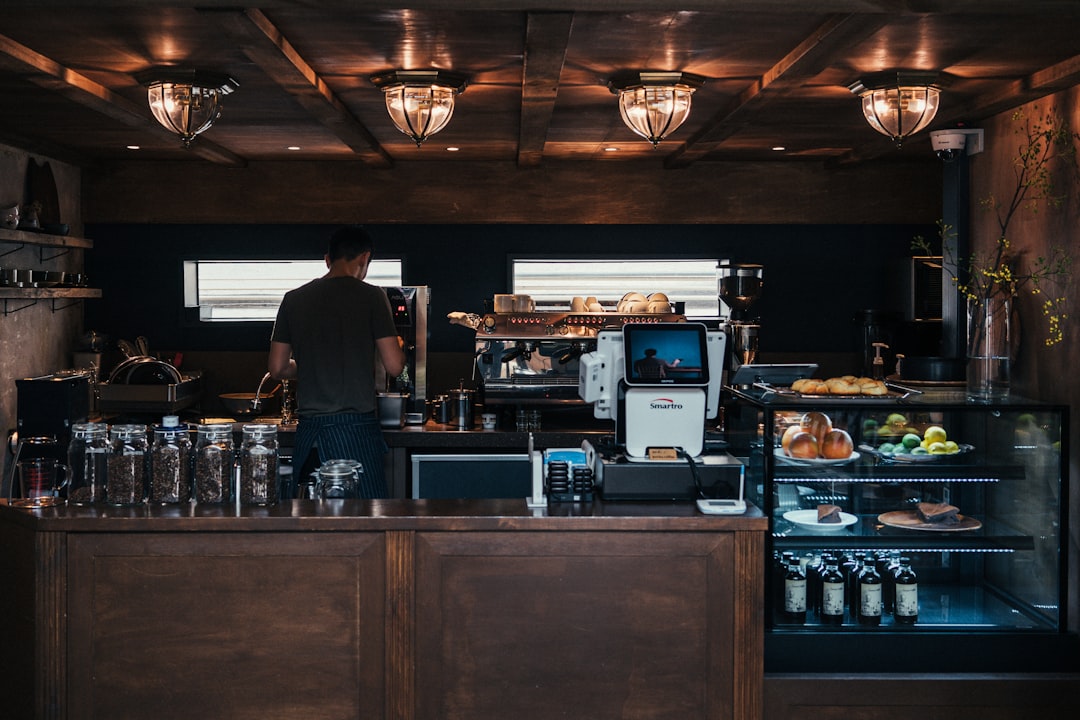 In this small space, coffee is served alone.